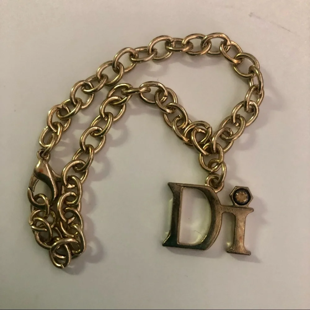 Diamonds International DI Vintage Gold Plated Cruise Ship Charm Bracelet 8”